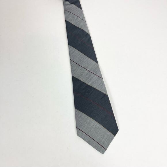 Christian Dior Silk Tie Gray Stripes - Picture 6 of 6